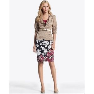 WHBM Ruffled Lapel Silky Jacket Zip With Belt 14